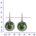 Boucles d&#39;oreilles en argent sterling 925 en perles de turquoise en cuivre vert